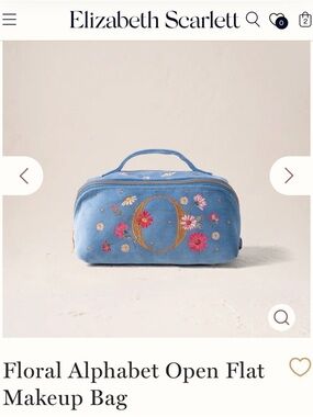 Elizabeth Scarlett Blue Floral 'O' Makeup Bag